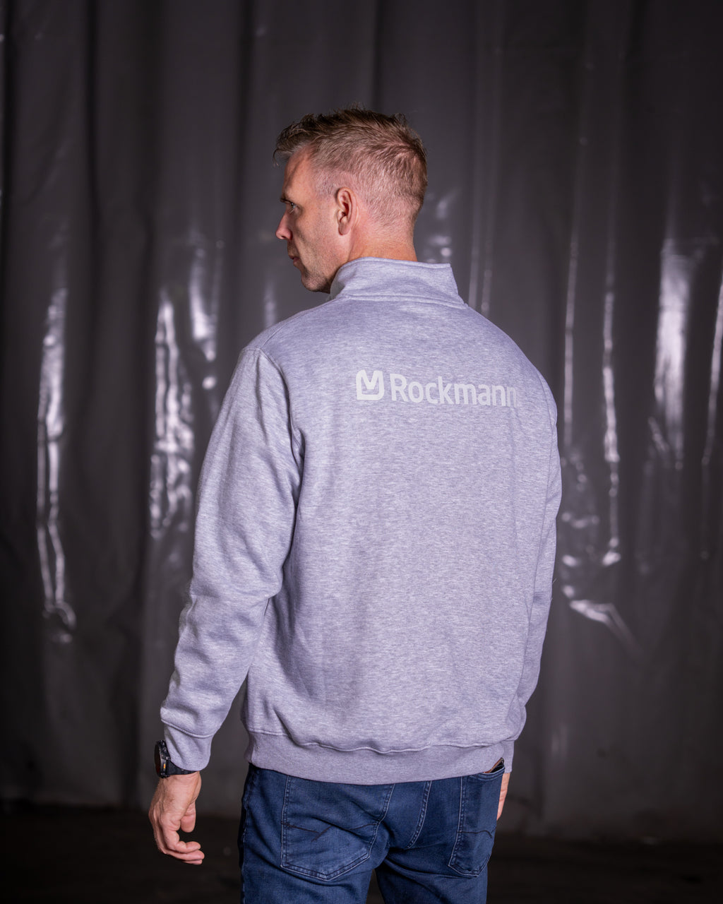 Half zip Grå med hvit logo
